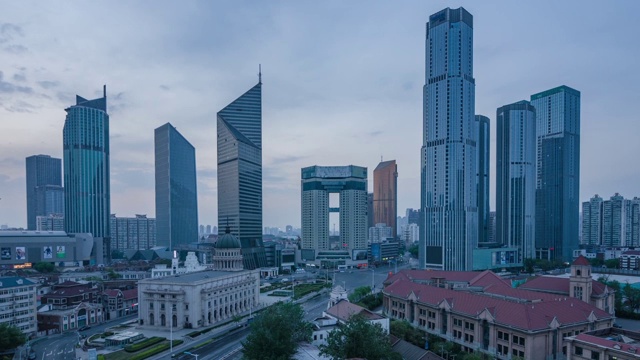 天津城市金融区视频素材