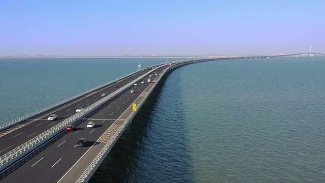 青岛胶州湾大桥航拍4K视频视频素材