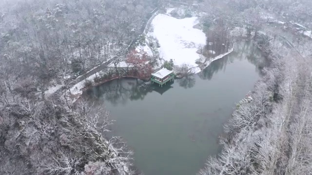 紫金山流徽榭雪景视频素材