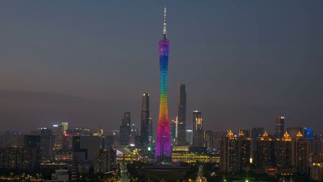 广州中轴城市中心夜景延时视频素材