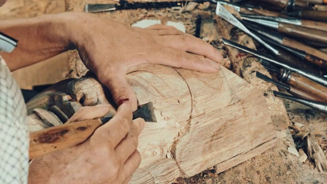 木雕视频素材