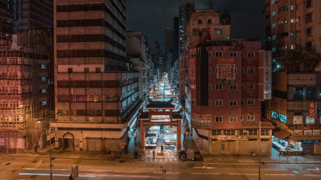 中国香港庙街夜市景色视频素材