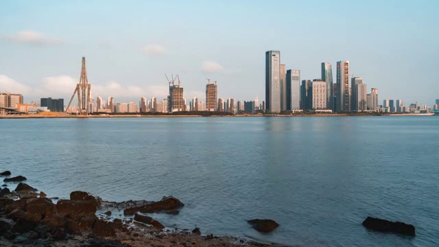 深圳前海海岸线景观视频素材