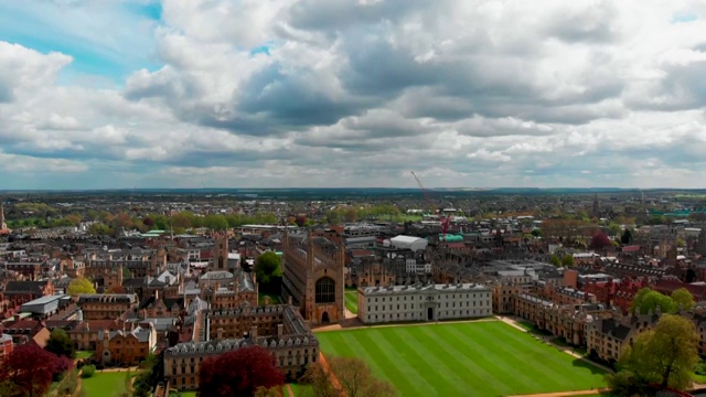 航拍英国剑桥大学视频素材