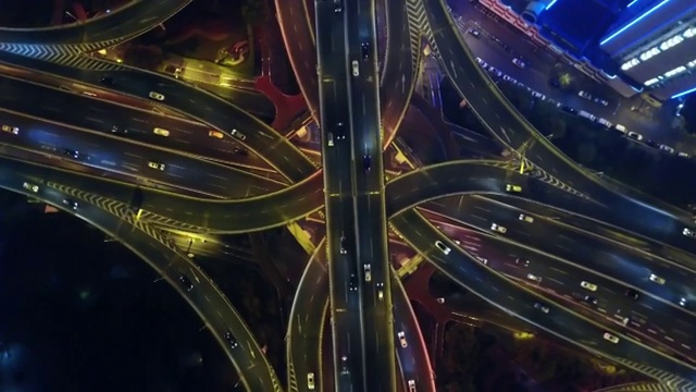 航拍视角下的上海延安高架4K高清视频视频素材