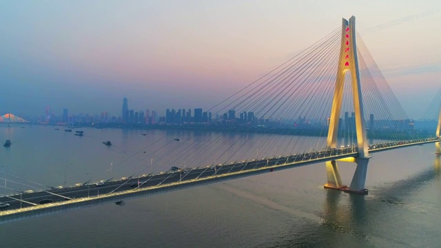 武汉二七大桥航拍视频素材