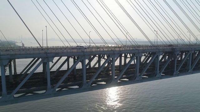 武汉天兴洲大桥航拍视频素材