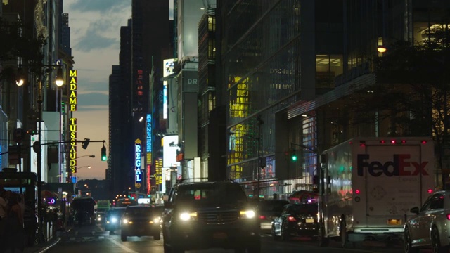 美国纽约马路汽车实拍视频下载