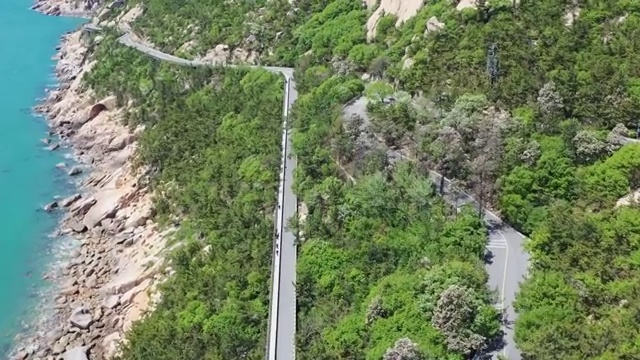 青岛崂山自然风光航拍4K视频视频素材