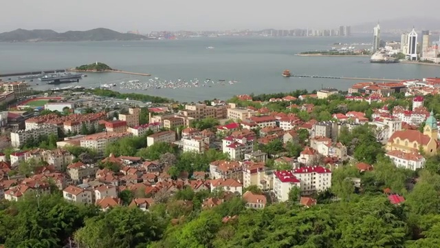 青岛老城区风光航拍4K视频视频素材