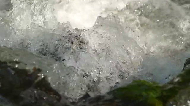 小溪水流特写视频素材