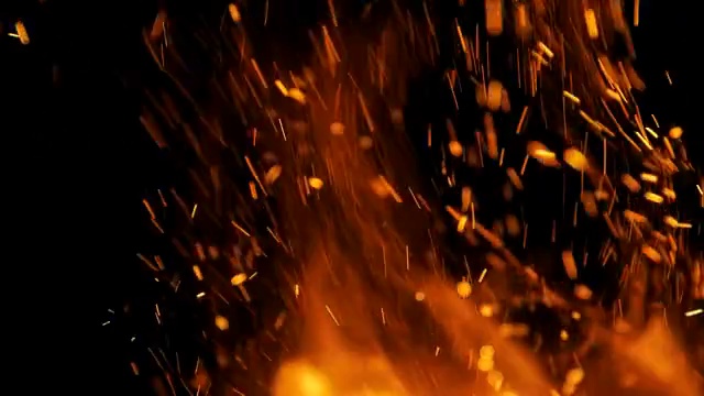 燃烧而起的火花飞舞视频素材