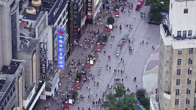 上海南京东路长焦俯拍白天4K高清视频视频下载