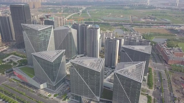 上海前滩东方体育中心白天4K高清航拍视频视频素材