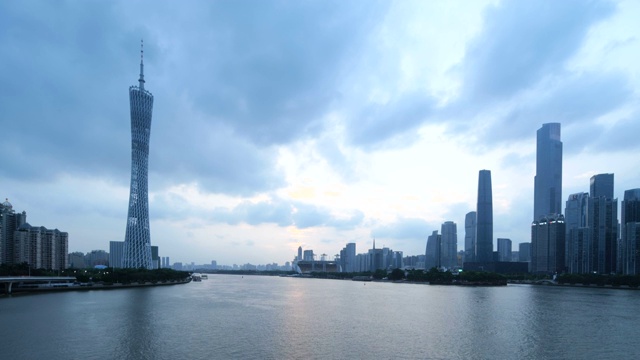 广州夕阳与风暴雨视频素材