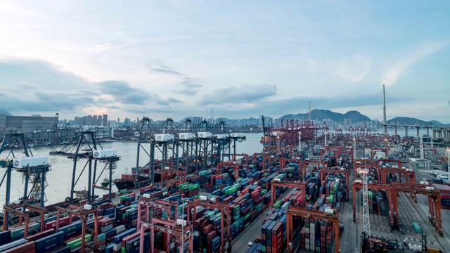 中国香港集装箱码头视频下载