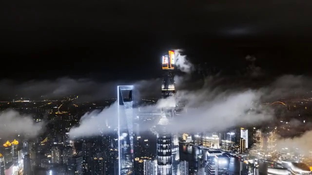 上海夜景平流雾视频素材