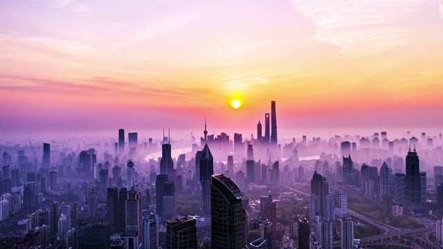 上海日出火烧云视频素材