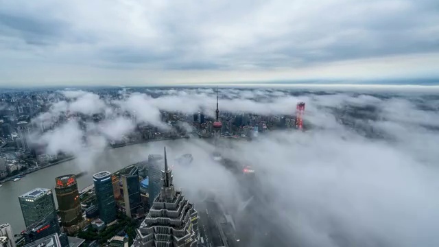 上海城市风光4k夜景延时视频视频素材