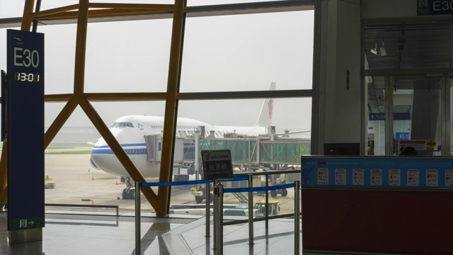 北京首都机场T3航站楼 登机口 延时视频素材