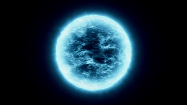 扭曲转动的青蓝色能量球视频下载
