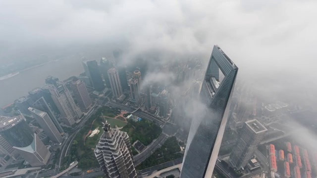 晴朗天气下的上海陆家嘴日出4K高清视频视频素材