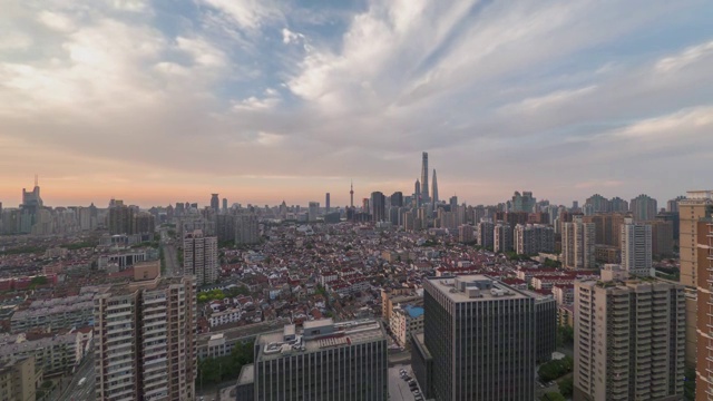 上海日落旖旎云彩视频素材