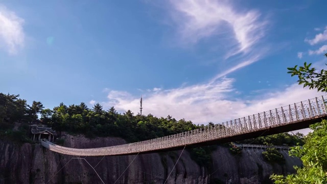 中国浙江仙居县神仙居景区吊桥延时摄影 仙居桥 泰顺视频素材