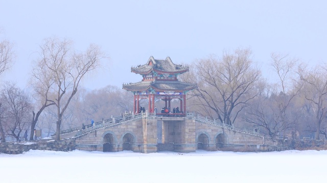 北京雪后颐和园风光4K视频拍摄视频素材