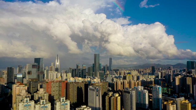 航拍深圳科技园-后海总部基地城市风光视频素材