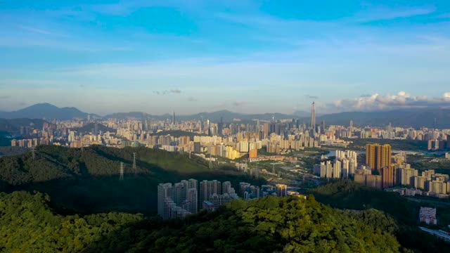 航拍深圳市中心区全景视频素材