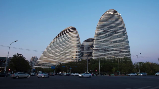 北京城市风光白转黑4K延时拍摄视频素材