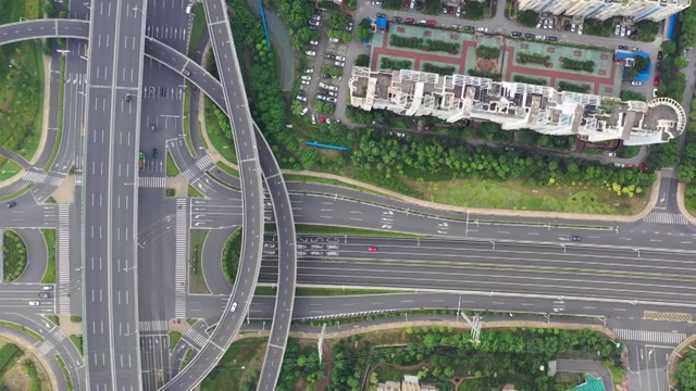城市交通航拍快速路及立交桥视频素材