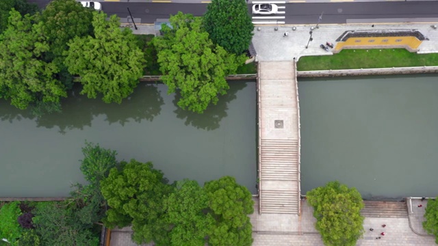 苏州小桥河流航拍视频素材