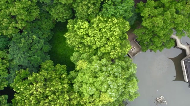 苏州西园寺景观航拍视频素材