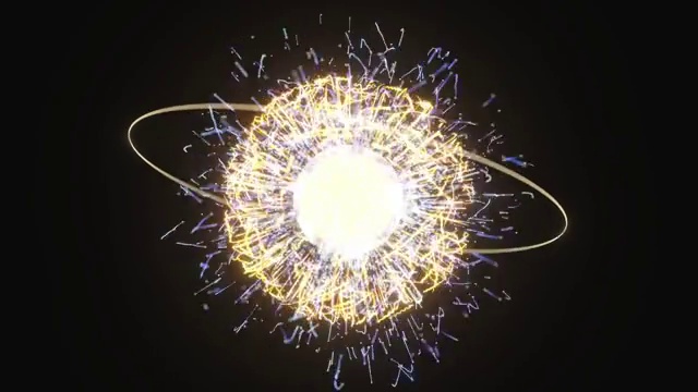 球形金色火花能量球视频素材
