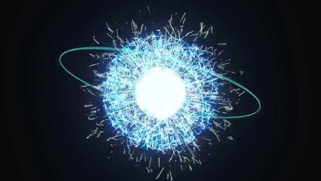 球形蓝色火花能量球视频素材