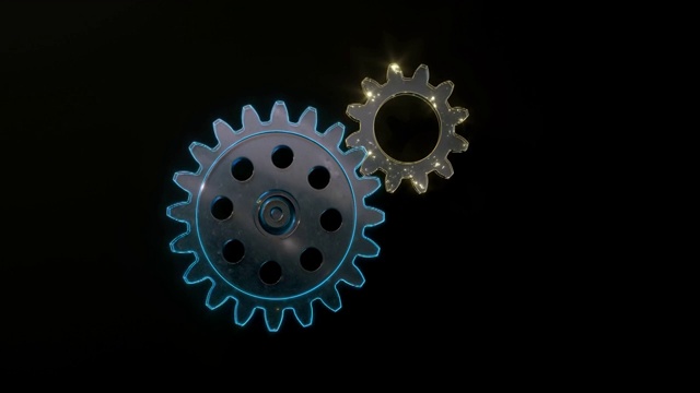 工业科技感齿轮与机械结构背景视频素材