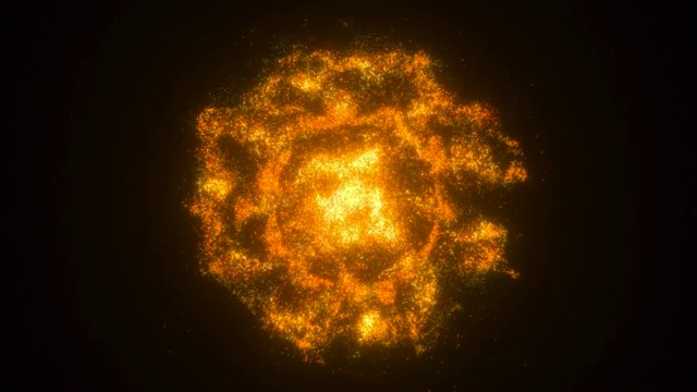 金色流动发光的粒子 3D渲染视频素材