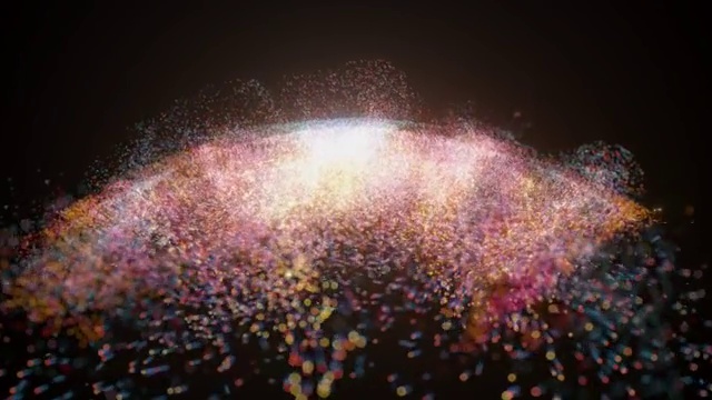 流动发光的粒子 3D渲染视频购买