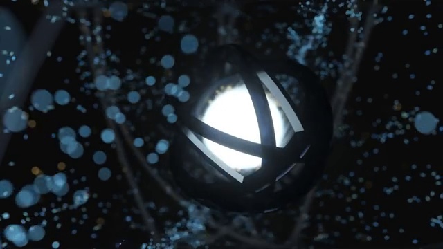 抽象发光球体与同心环绕结构 3D渲染视频购买