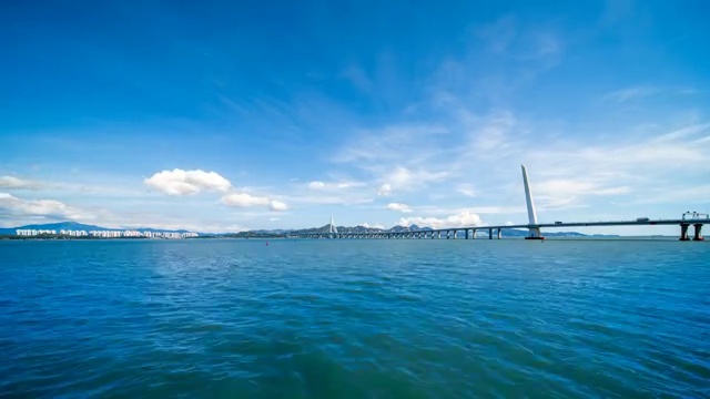深圳湾口岸公路大桥延时摄影视频素材