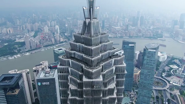 航拍上海陆家嘴建筑视频素材