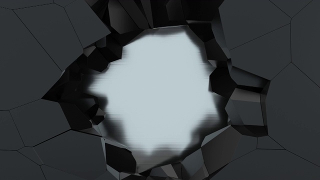 黑色碎裂的墙壁和洞窟 3D渲染视频素材