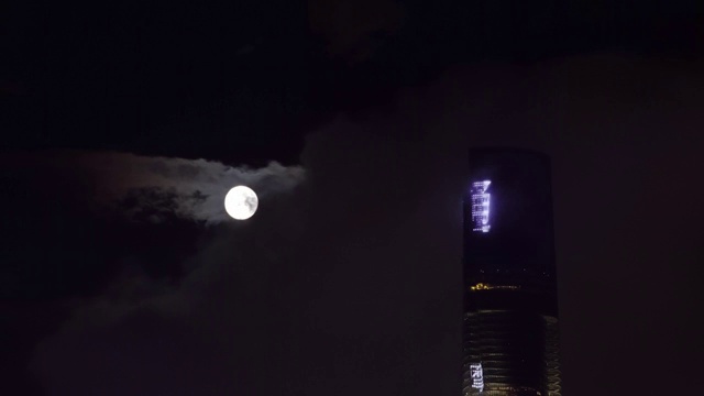 黑夜中的满月月亮月光中秋节元宵节4K高清视频视频素材