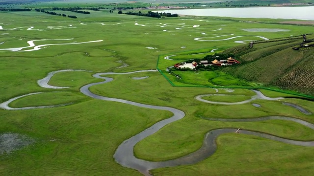 滦河源头湿地航拍视频素材