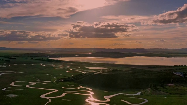 滦河源头湿地航拍视频素材
