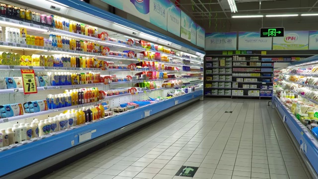 超市奶制品货柜4K高清视频视频下载