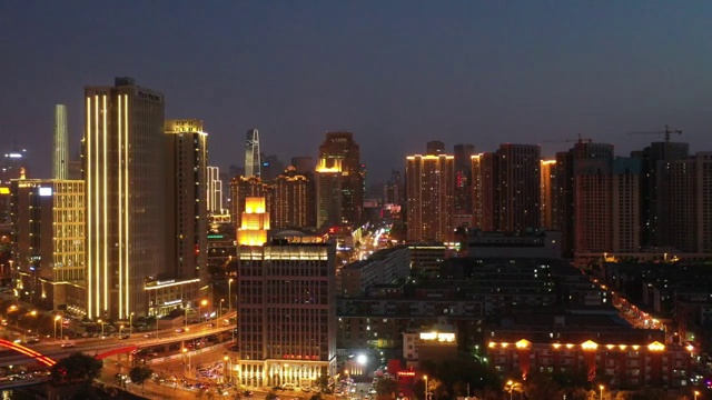 天津城市风光市中心高楼群夜景航拍4K视频视频素材