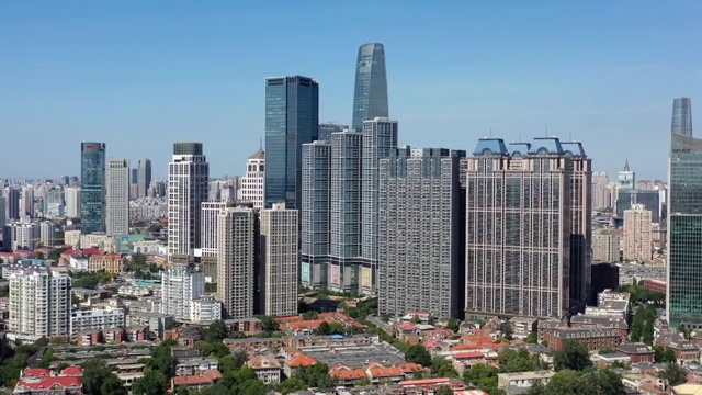 天津城市风光市中心高楼群视频素材